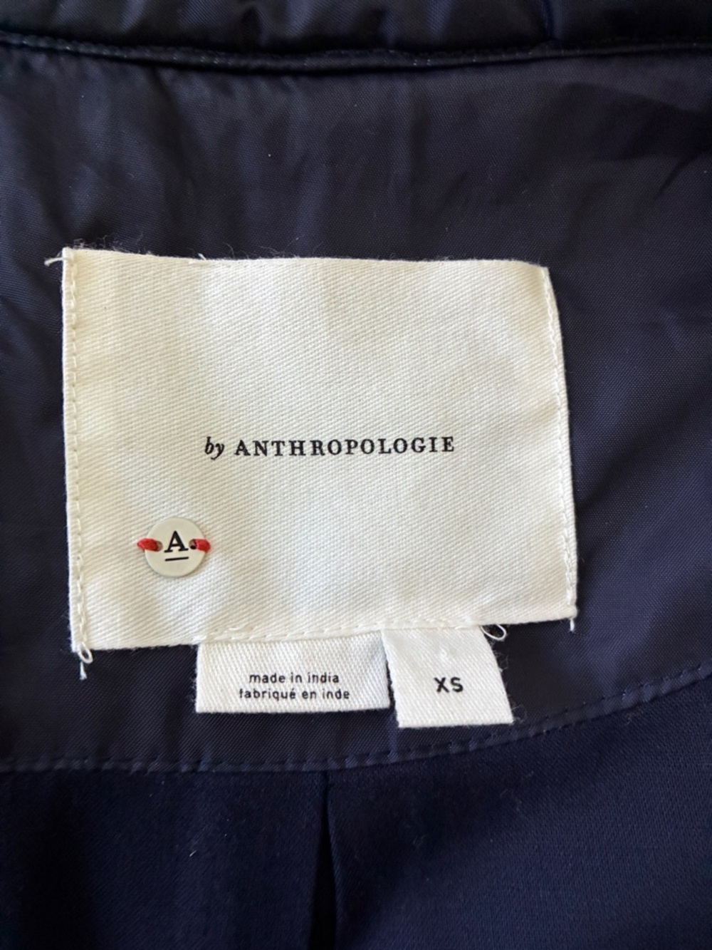 Anthropologie Navy Embroidered Floral Bomber Jacket - Picture 4 of 4
